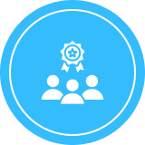 Group achievement icon with badge